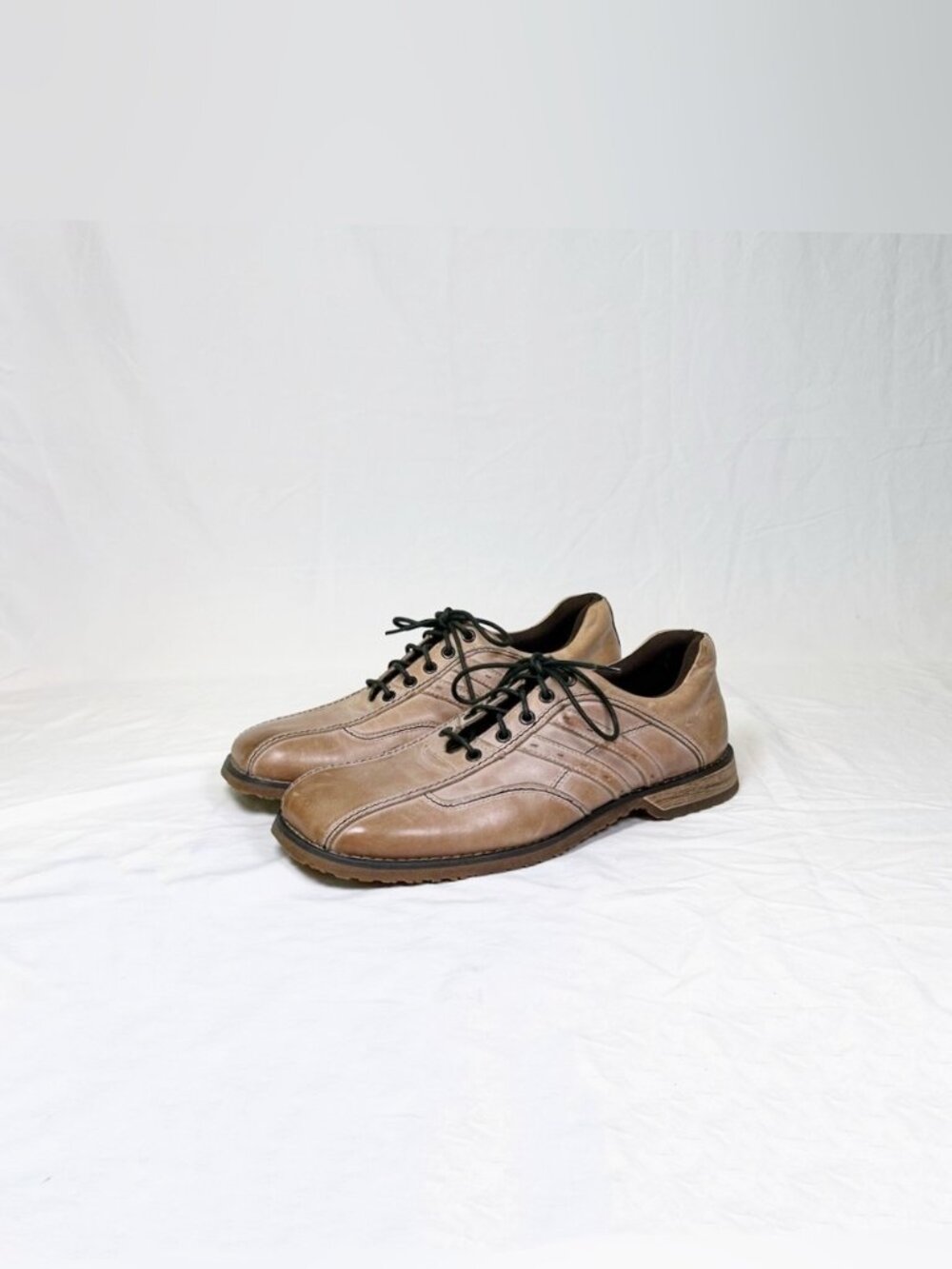 Bed Stu Mens Aeronaut Natural Tan Rustic Distressed Leather Oxfords~10.5~